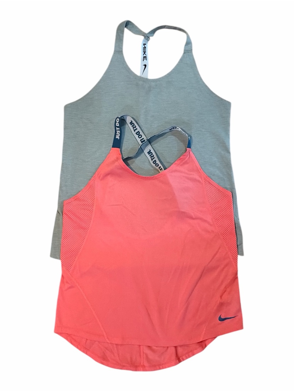 NIKE Women’s Coral and Grey Strapped Tank Top Set